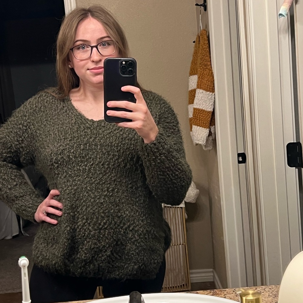 Olive Green Knit Sweater from Altard State